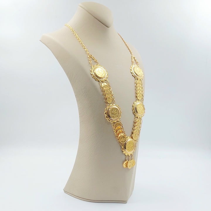 Print Rashadi Long Necklace Made of 21K Gold by Saeed Jewelry 
