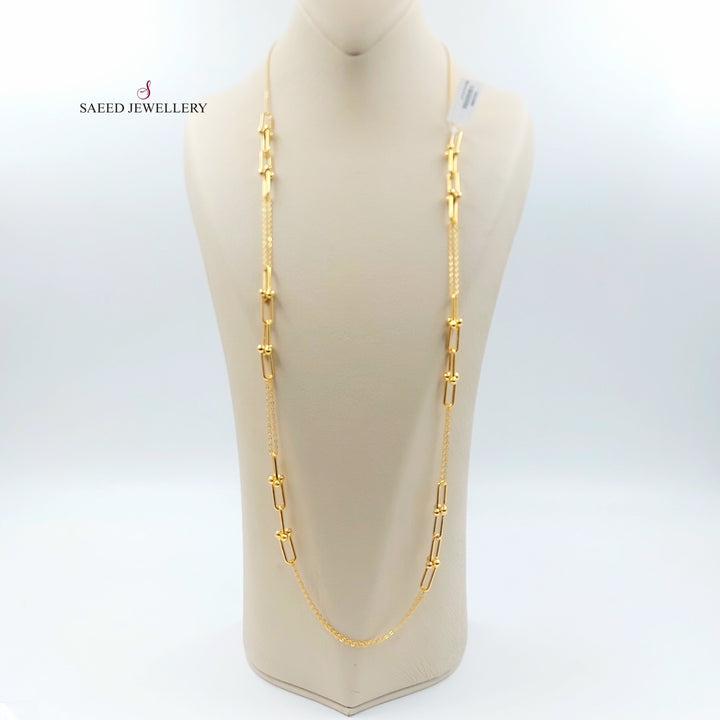 Deluxe Long Necklace Made of 21K Gold by Saeed Jewelry 