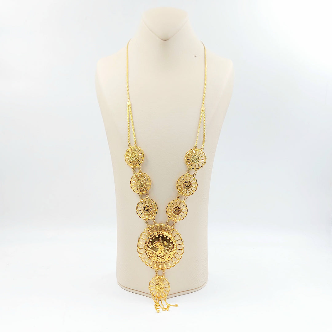 Rashadi Long Necklace Made of 21K Gold by Saeed Jewelry 