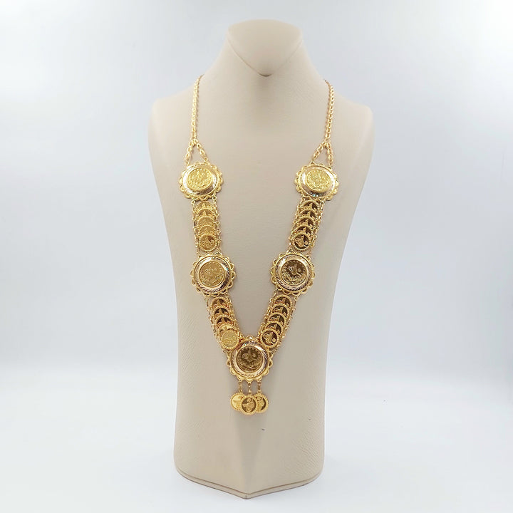 Print Rashadi Long Necklace Made of 21K Gold by Saeed Jewelry 