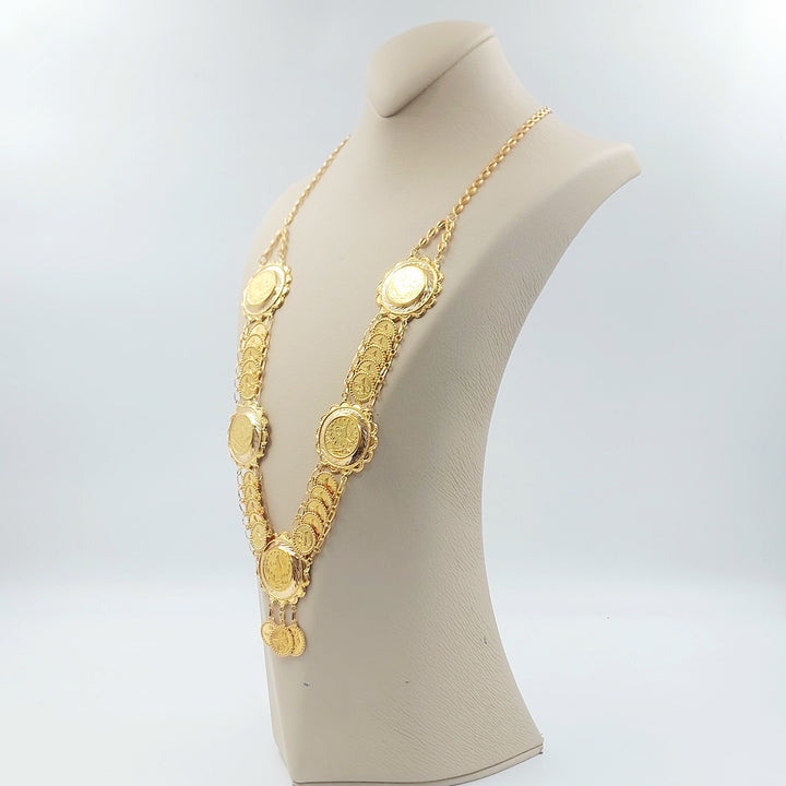 Print Rashadi Long Necklace Made of 21K Gold by Saeed Jewelry 