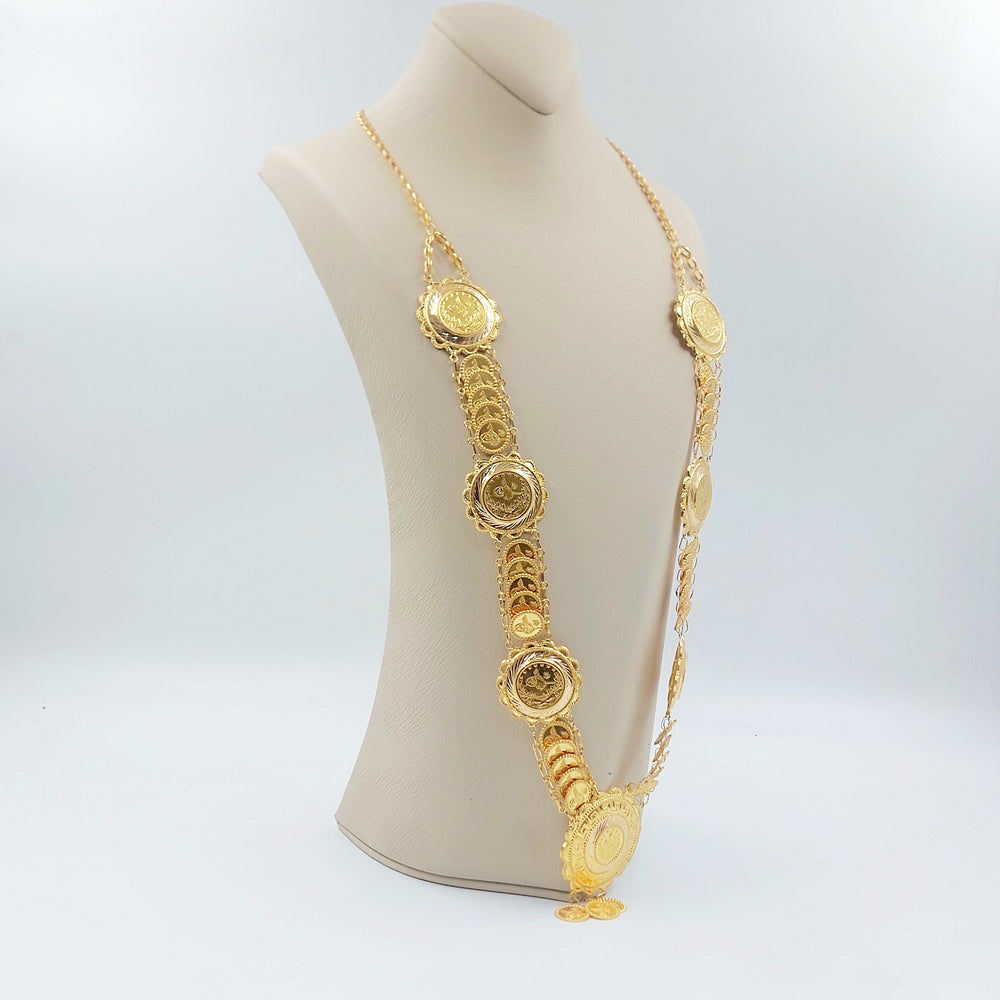 Print Rashadi Long Necklace Made of 21K Gold by Saeed Jewelry 