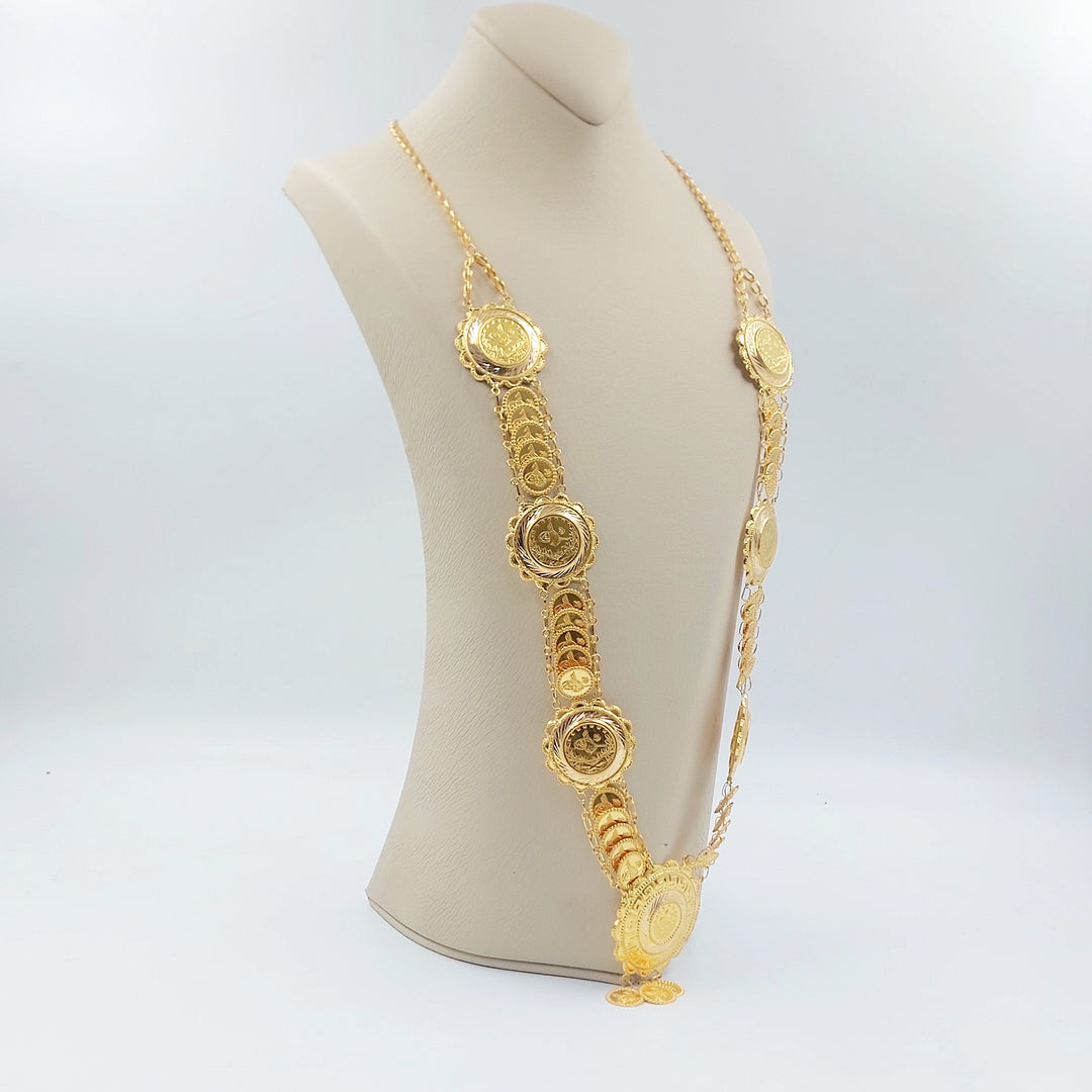 Print Rashadi Long Necklace Made of 21K Gold by Saeed Jewelry 