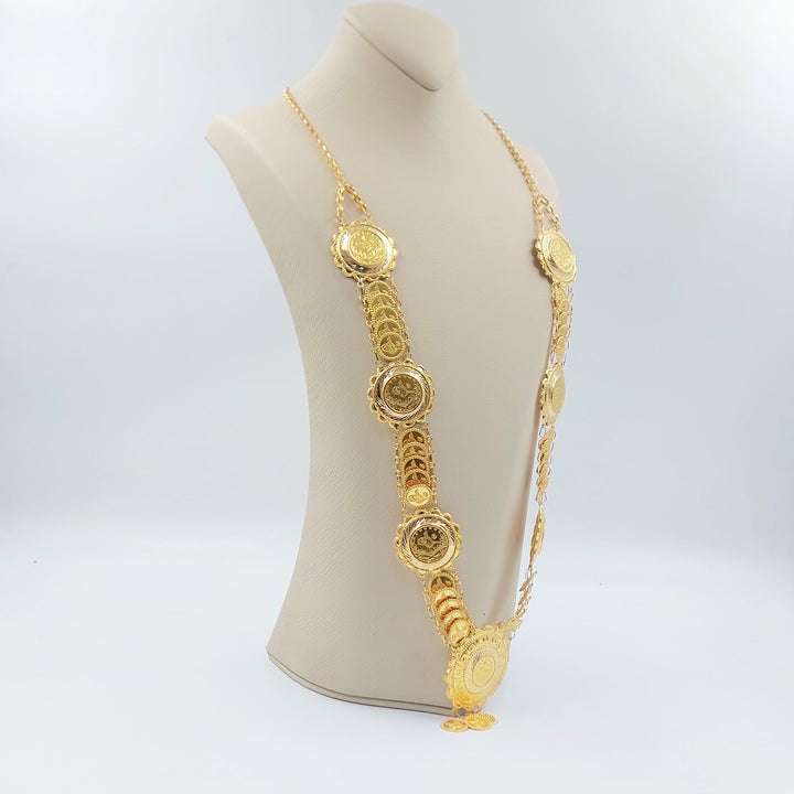Print Rashadi Long Necklace Made of 21K Gold by Saeed Jewelry 