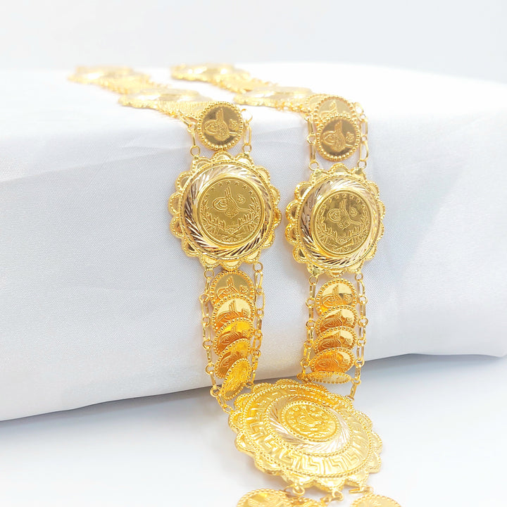 Print Rashadi Long Necklace Made of 21K Gold by Saeed Jewelry 