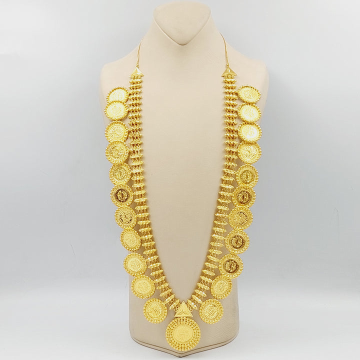 21K Gold Deluxe Rashadi Long Necklace by Saeed Jewelry - Image 4