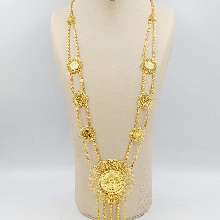 21K Gold Rashadi Long Necklace by Saeed Jewelry - Image 3