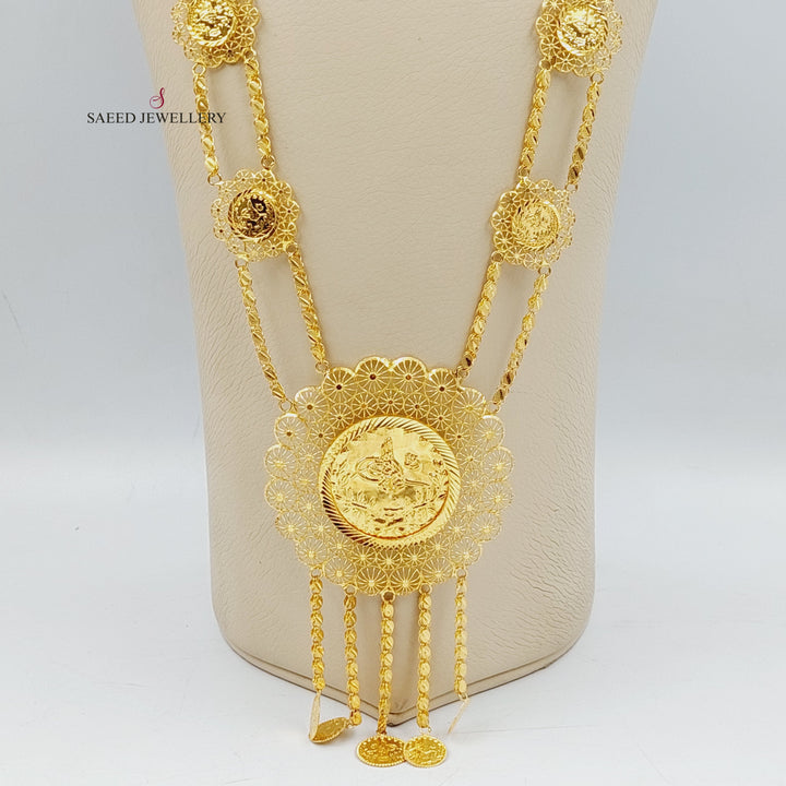 21K Gold Rashadi Long Necklace by Saeed Jewelry - Image 2