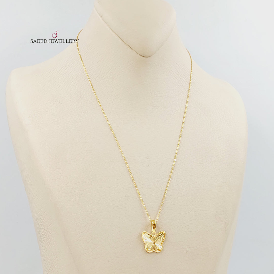 Deluxe Butterfly Necklace Made of 21K Gold by Saeed Jewelry 