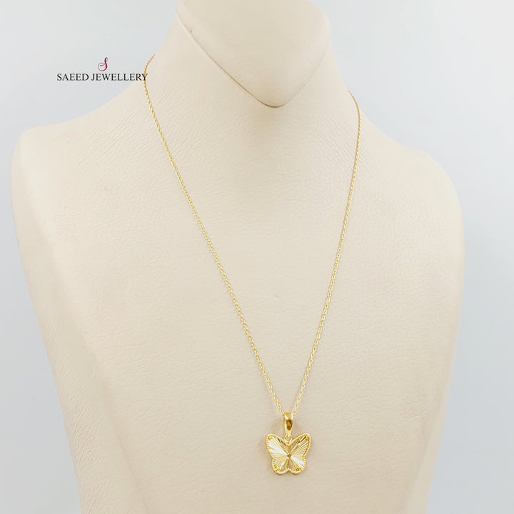 Deluxe Butterfly Necklace Made of 21K Gold by Saeed Jewelry 