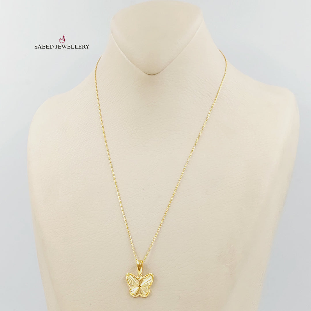 Deluxe Butterfly Necklace Made of 21K Gold by Saeed Jewelry 