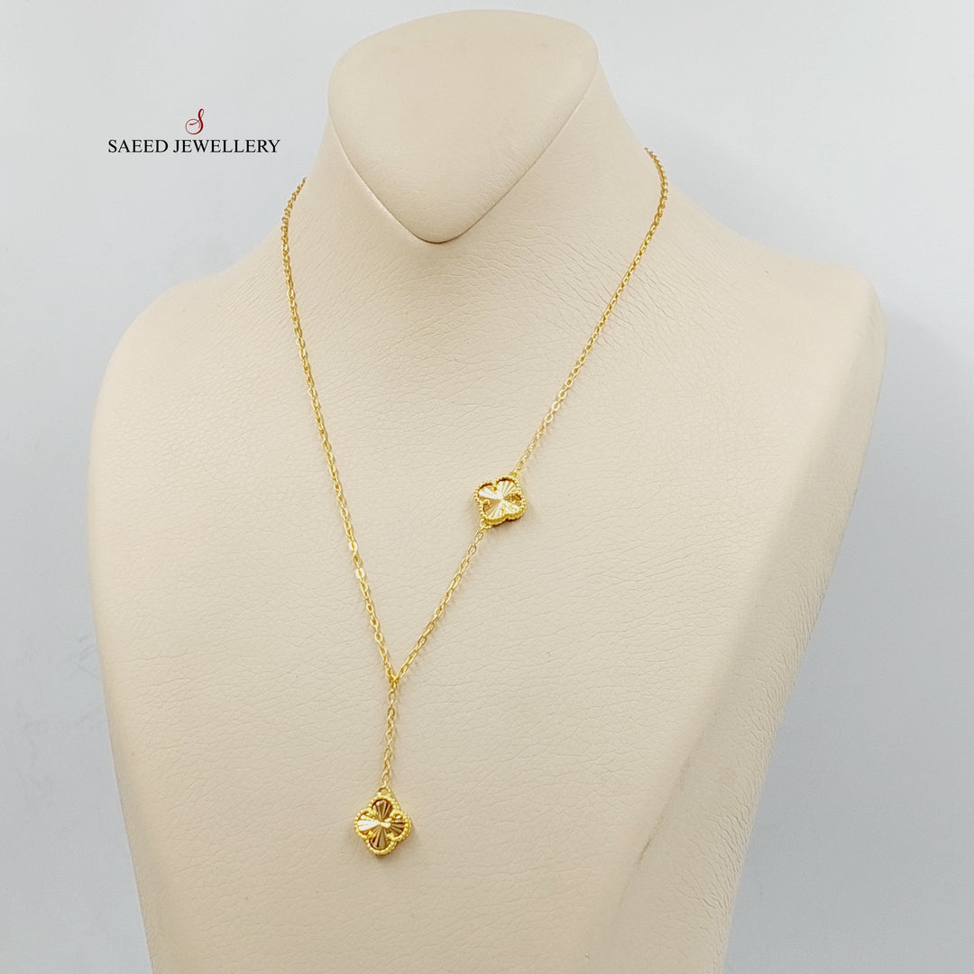 21K Gold Rose Necklace by Saeed Jewelry - Image 2