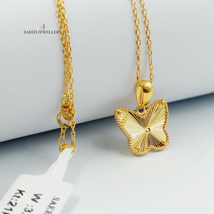 Deluxe Butterfly Necklace Made of 21K Gold by Saeed Jewelry 