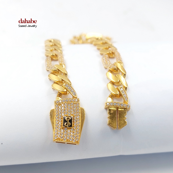 21K عقد جنزير مرصع-مجوهرات الشيخ سعيد-Saeed Jewelry 