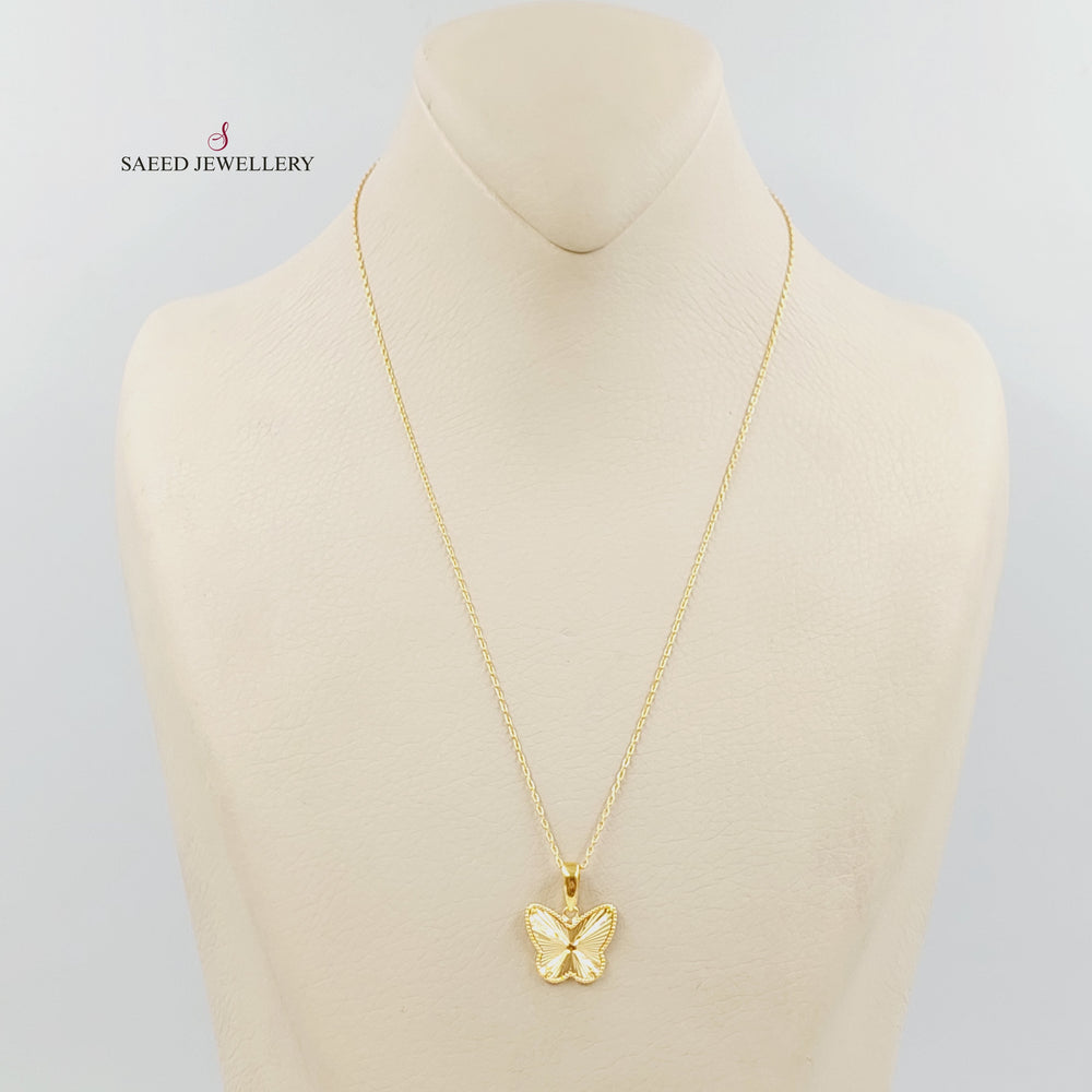 Deluxe Butterfly Necklace Made of 21K Gold by Saeed Jewelry 