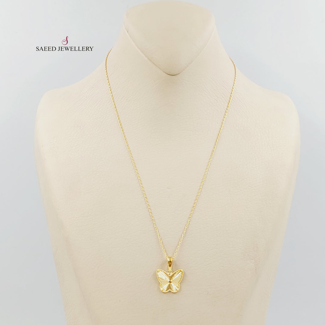 Deluxe Butterfly Necklace Made of 21K Gold by Saeed Jewelry 