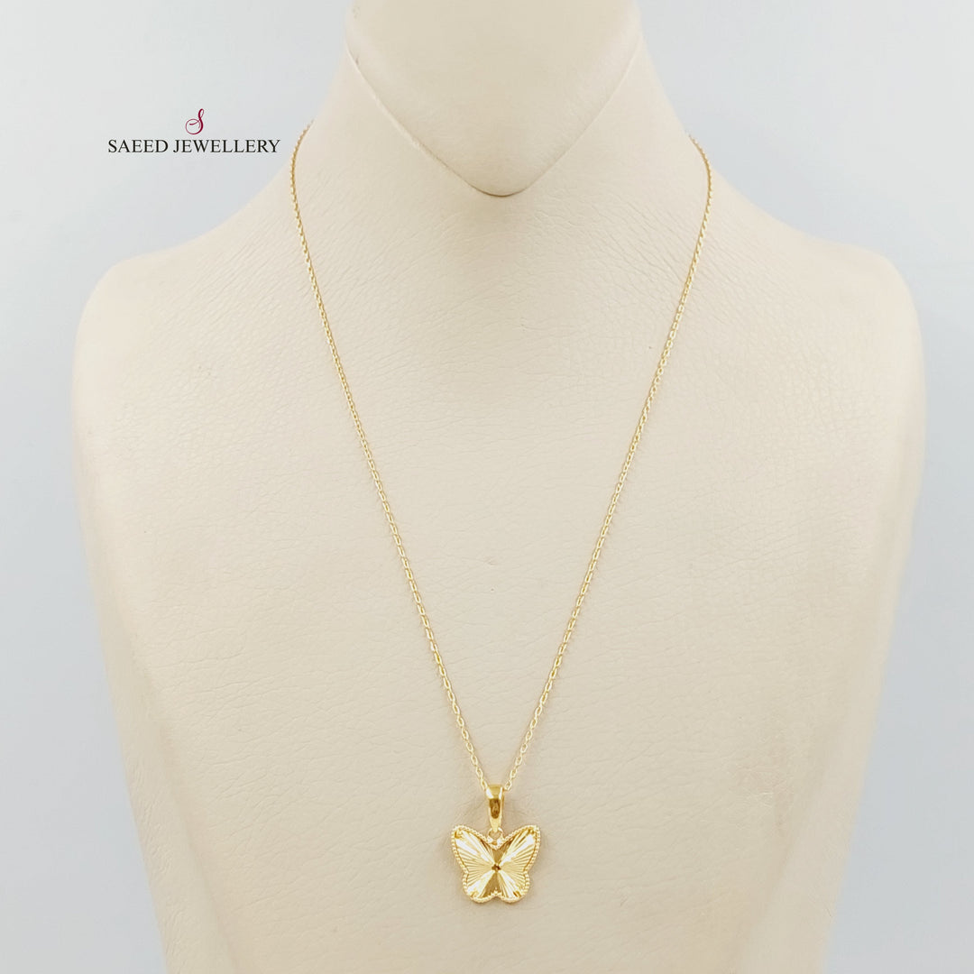 Deluxe Butterfly Necklace Made of 21K Gold by Saeed Jewelry 