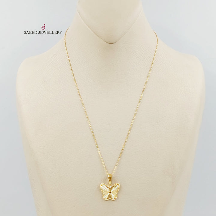 Deluxe Butterfly Necklace Made of 21K Gold by Saeed Jewelry 