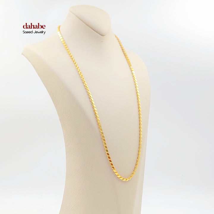 4mm Jarir Halabi Necklace Made of 21K Gold by Saeed Jewelry 