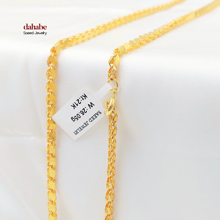 4mm Jarir Halabi Necklace Made of 21K Gold by Saeed Jewelry 
