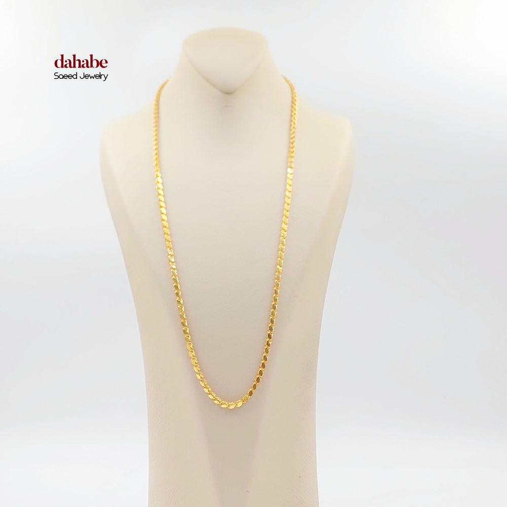 4mm Jarir Halabi Necklace Made of 21K Gold by Saeed Jewelry 