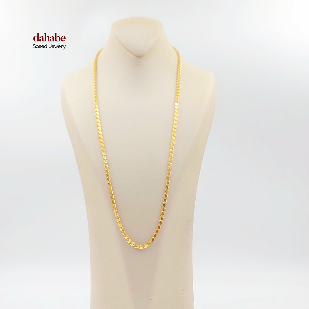 4mm Jarir Halabi Necklace Made of 21K Gold by Saeed Jewelry 