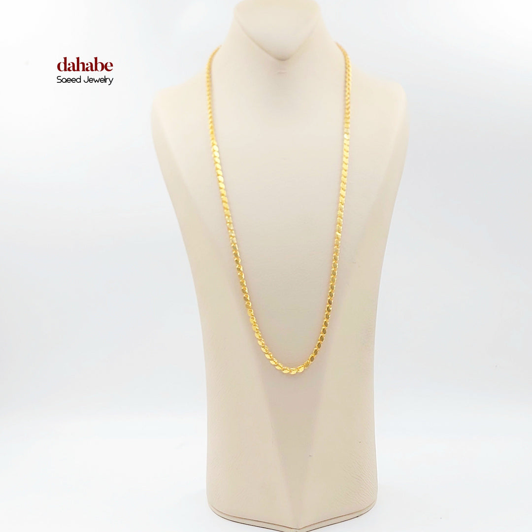 4mm Jarir Halabi Necklace Made of 21K Gold by Saeed Jewelry 