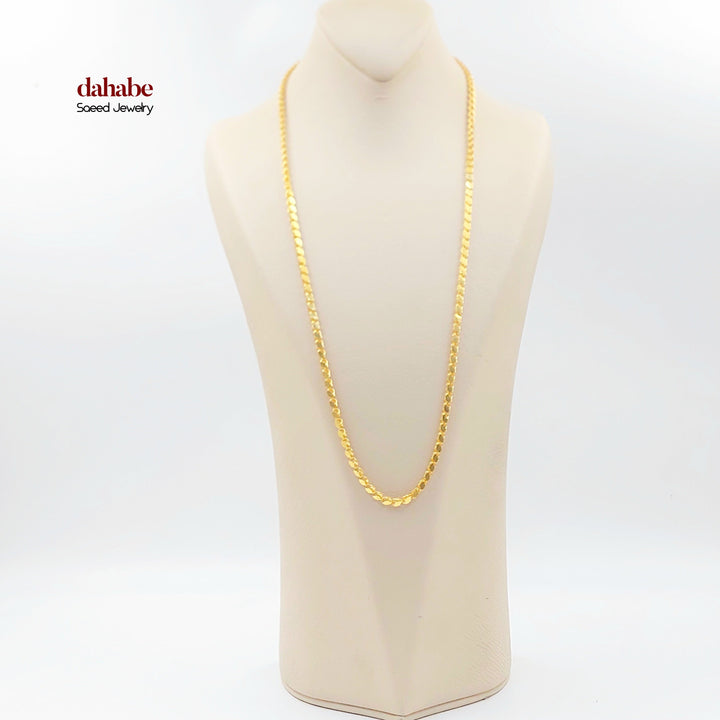 4mm Jarir Halabi Necklace Made of 21K Gold by Saeed Jewelry 
