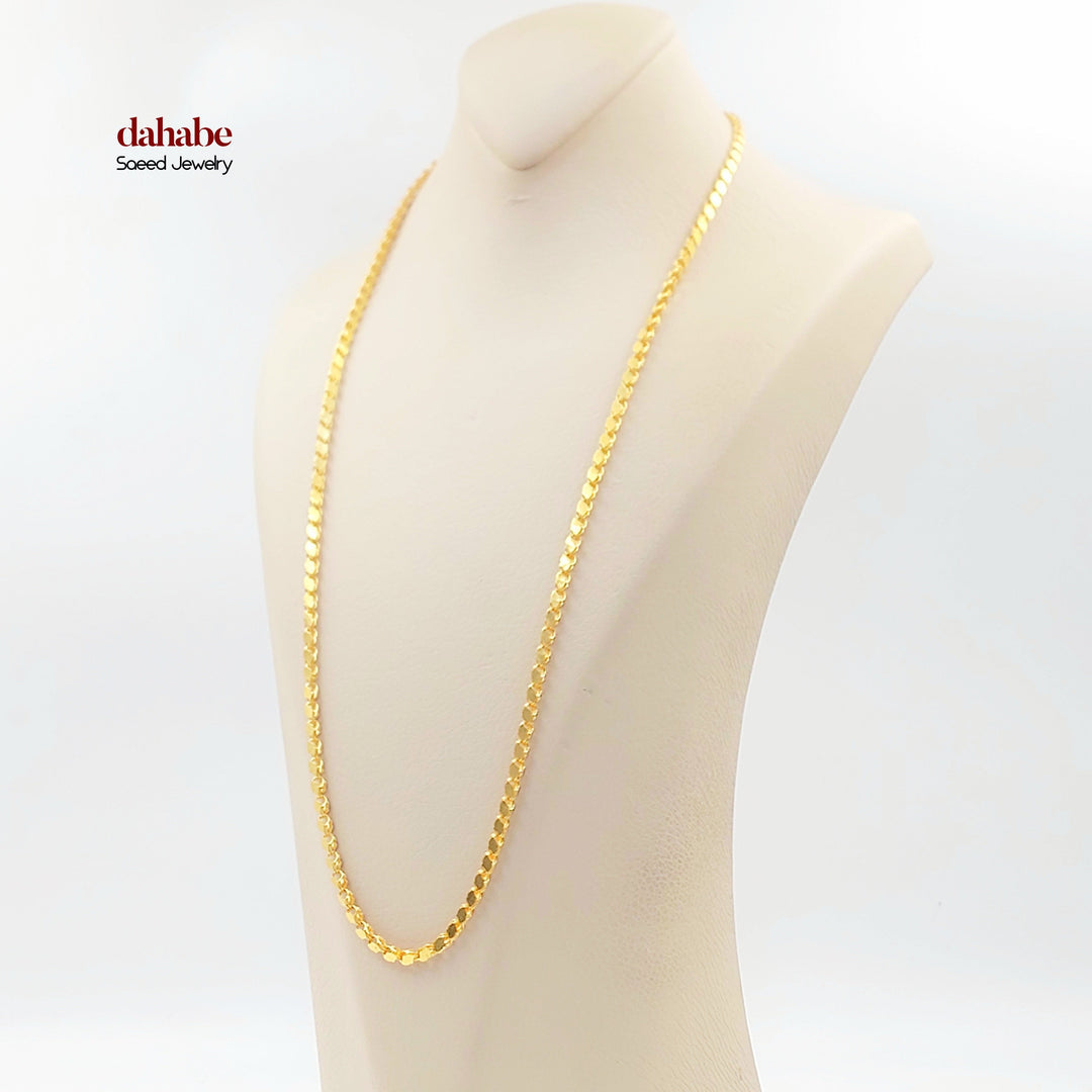 4mm Jarir Halabi Necklace Made of 21K Gold by Saeed Jewelry 