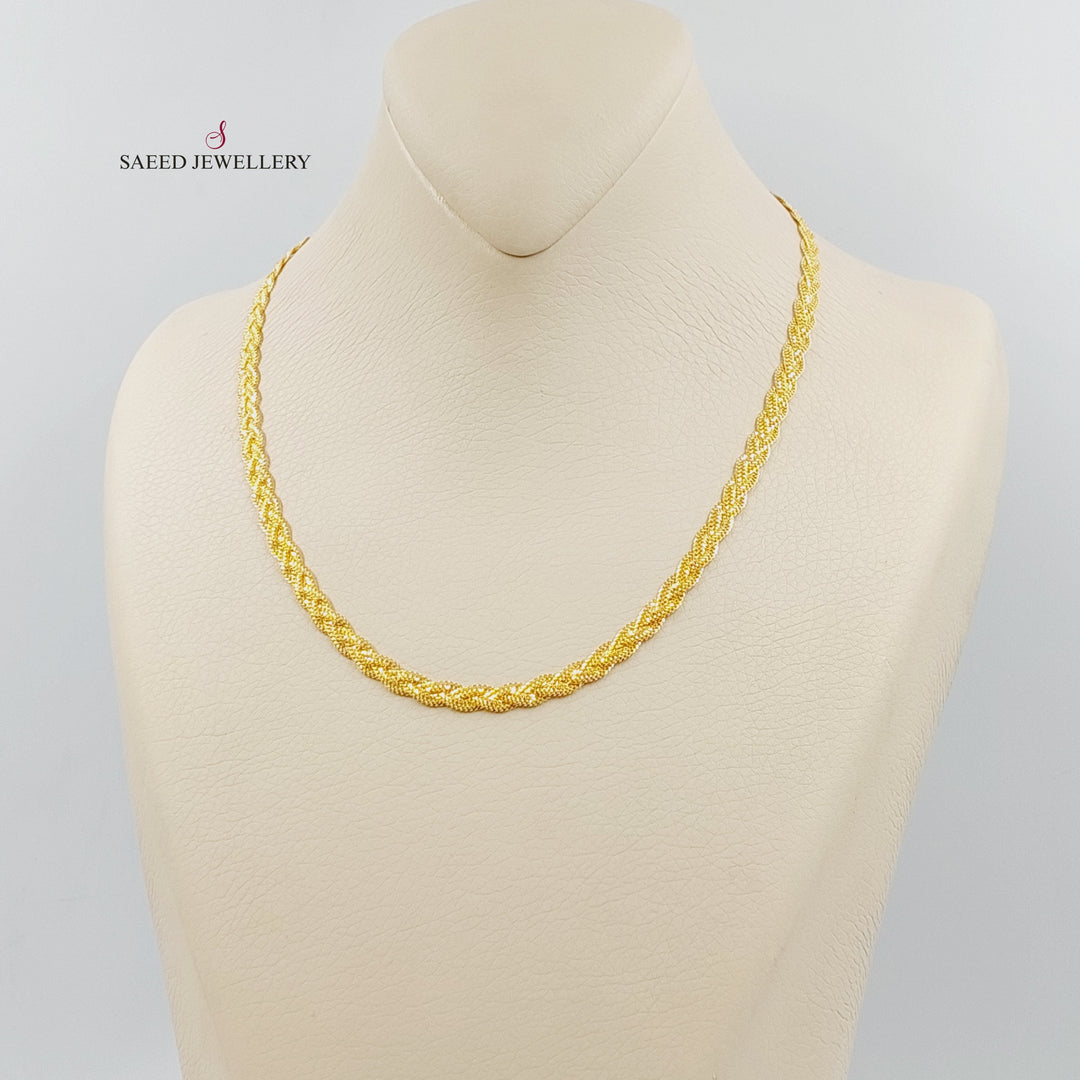 21K Gold 5.5mm Fancy Necklace by Saeed Jewelry - Image 3