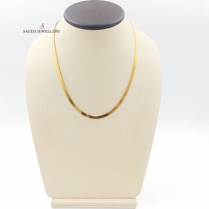 5mm Snake Necklace Made of 21K Gold by Saeed Jewelry 