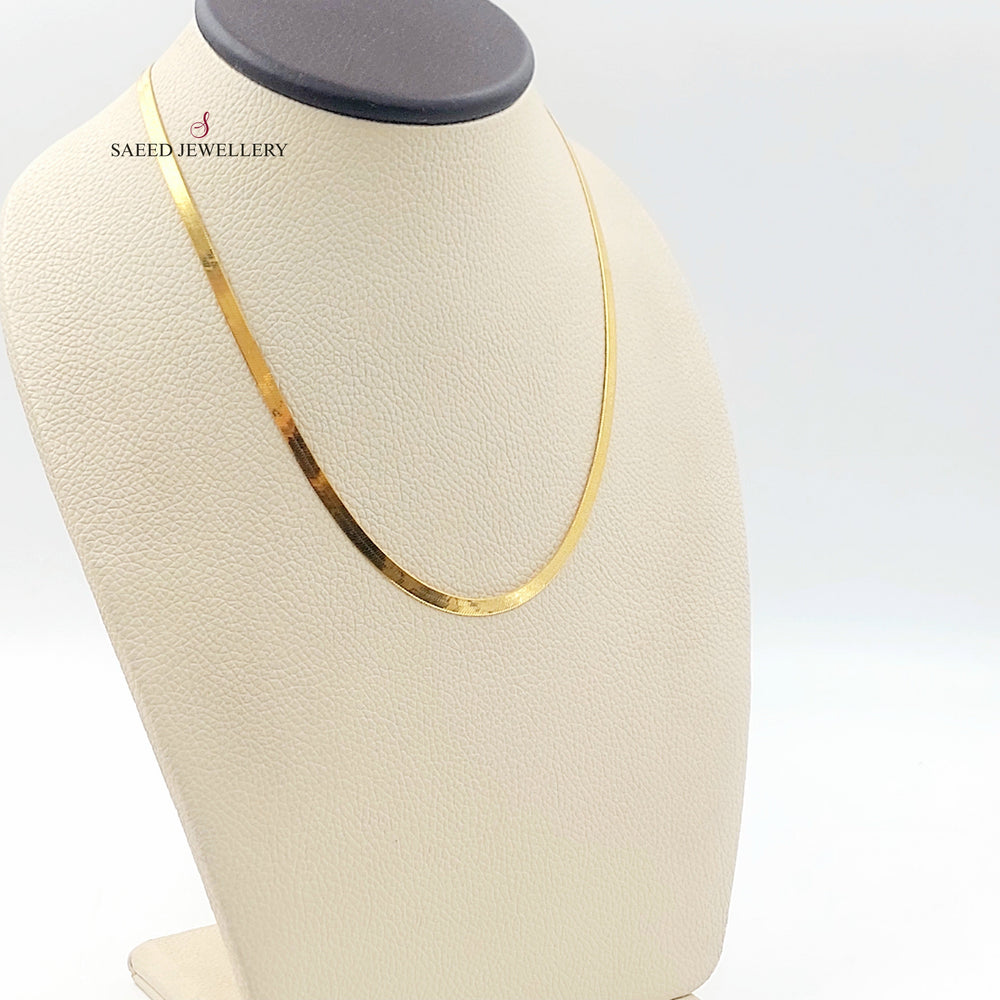 5mm Snake Necklace Made of 21K Gold by Saeed Jewelry 