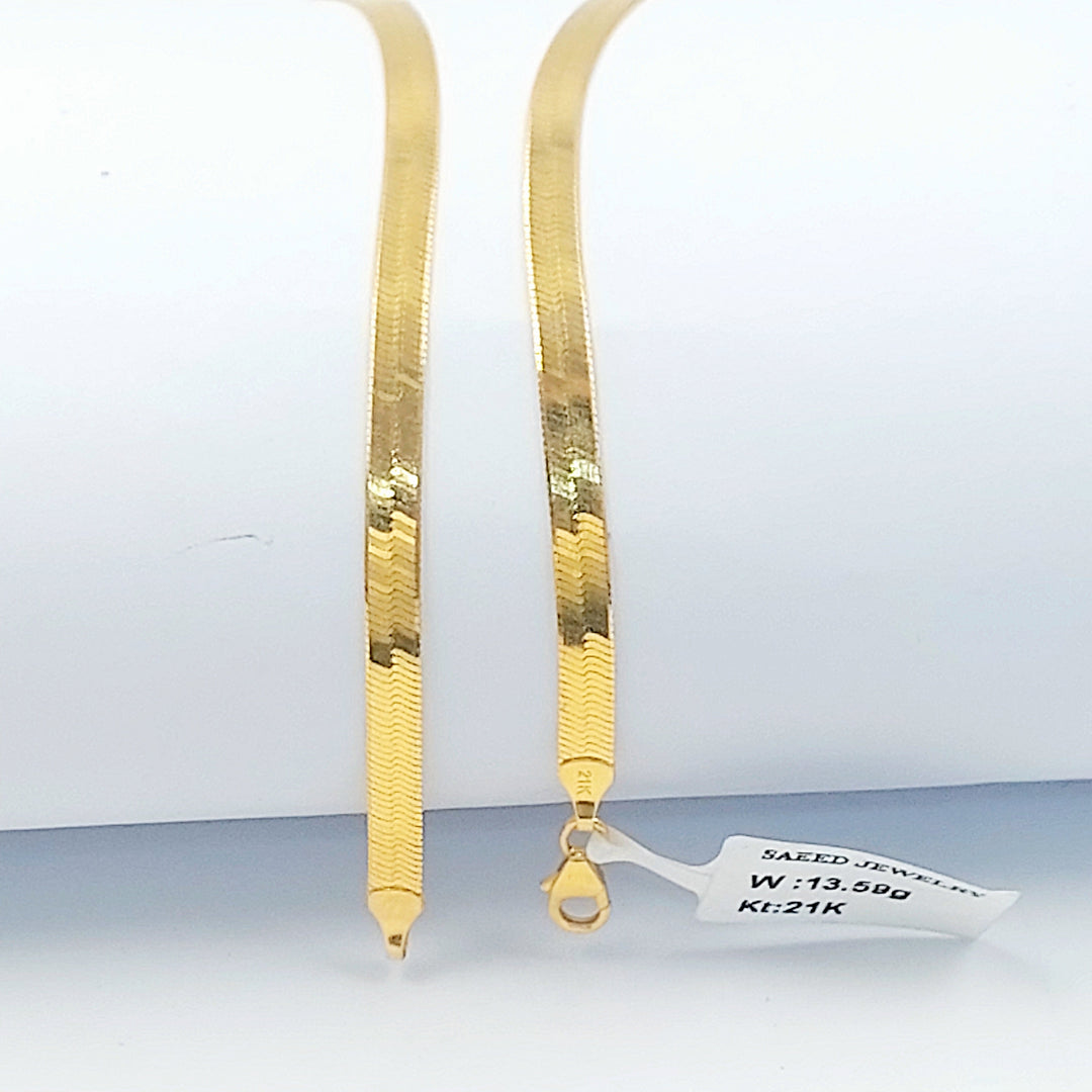 5mm Snake Necklace Made of 21K Gold by Saeed Jewelry 