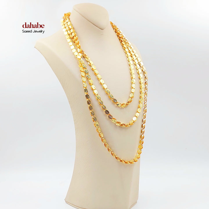 6.5mm Jarir Halabi Necklace Made of 21K Gold by Saeed Jewelry 