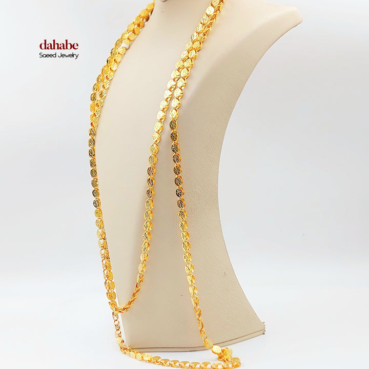 6.5mm Jarir Halabi Necklace Made of 21K Gold by Saeed Jewelry 