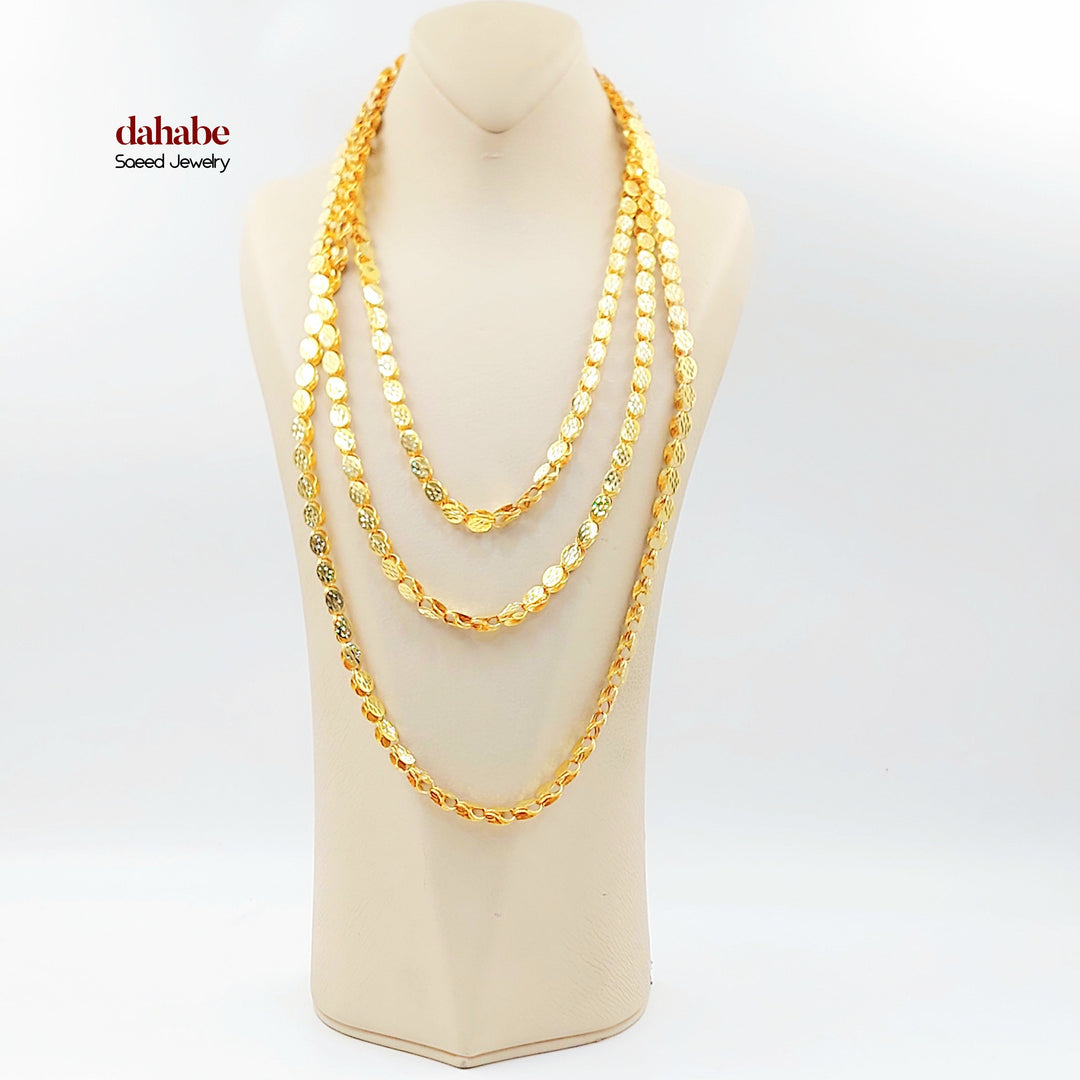 6.5mm Jarir Halabi Necklace Made of 21K Gold by Saeed Jewelry 