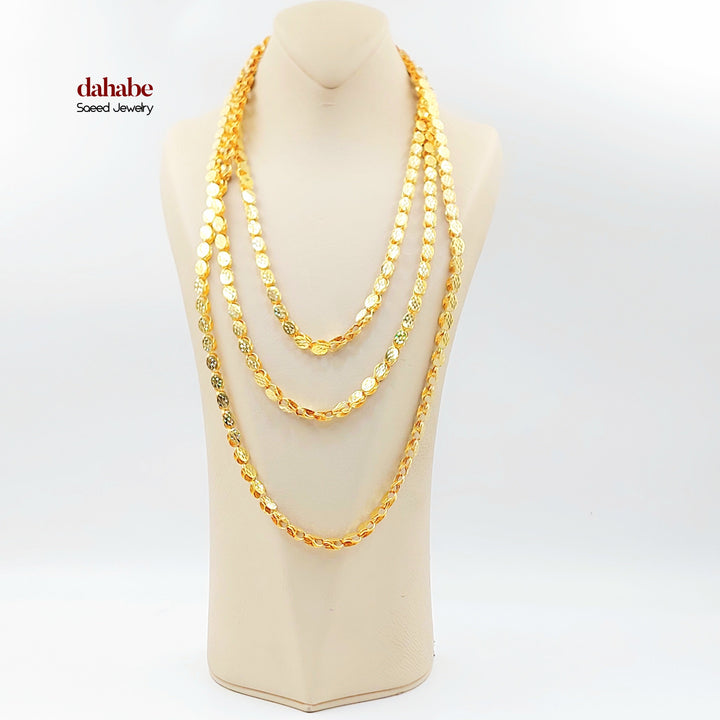 6.5mm Jarir Halabi Necklace Made of 21K Gold by Saeed Jewelry 