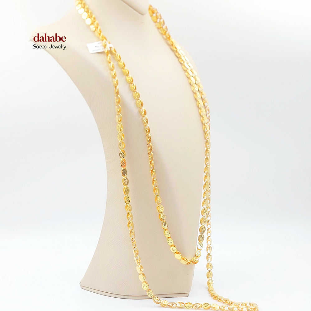 6.5mm Jarir Halabi Necklace Made of 21K Gold by Saeed Jewelry 