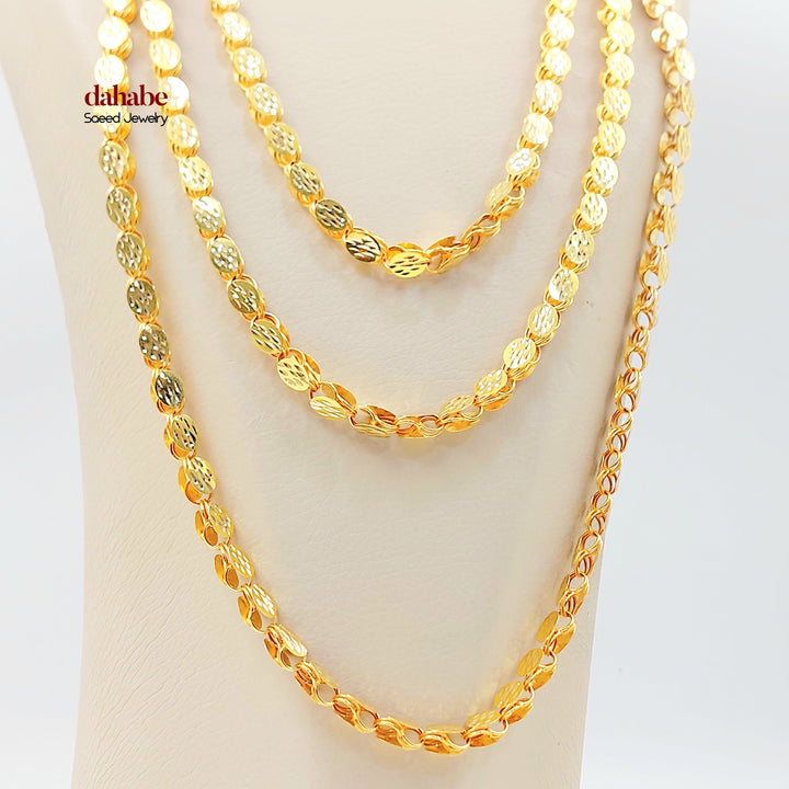 6.5mm Jarir Halabi Necklace Made of 21K Gold by Saeed Jewelry 