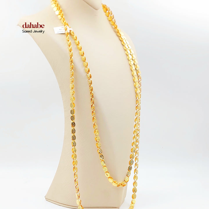 6.5mm Jarir Halabi Necklace Made of 21K Gold by Saeed Jewelry 