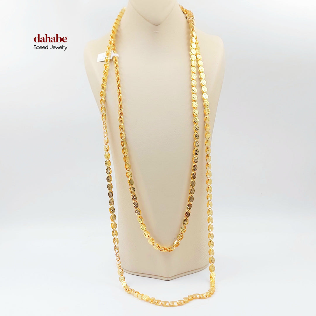 6.5mm Jarir Halabi Necklace Made of 21K Gold by Saeed Jewelry 