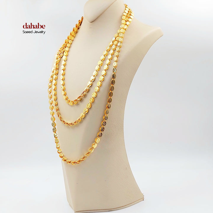 6.5mm Jarir Halabi Necklace Made of 21K Gold by Saeed Jewelry 