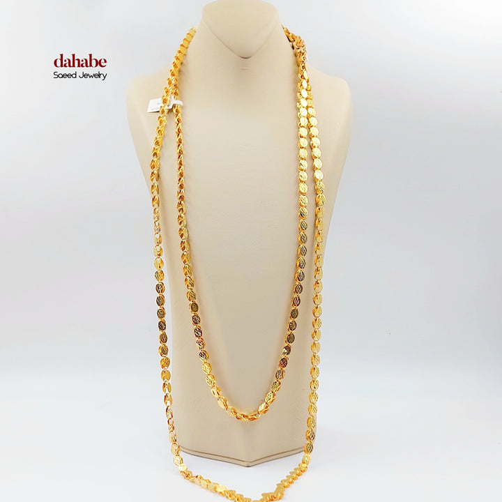 6.5mm Jarir Halabi Necklace Made of 21K Gold by Saeed Jewelry 