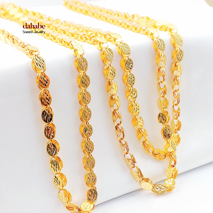 6.5mm Jarir Halabi Necklace Made of 21K Gold by Saeed Jewelry 
