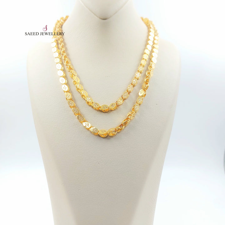 6mm Jarir Halabi Necklace Made of 21K Gold by Saeed Jewelry 