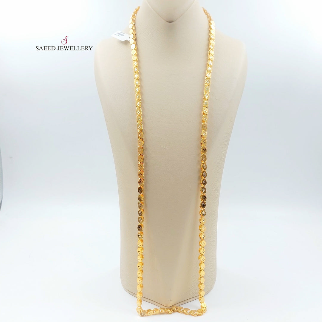 6mm Jarir Halabi Necklace Made of 21K Gold by Saeed Jewelry 