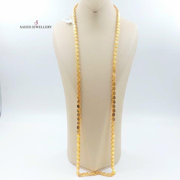 6mm Jarir Halabi Necklace Made of 21K Gold by Saeed Jewelry 