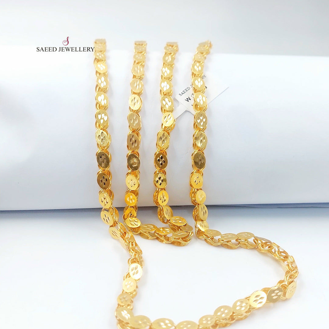 6mm Jarir Halabi Necklace Made of 21K Gold by Saeed Jewelry 
