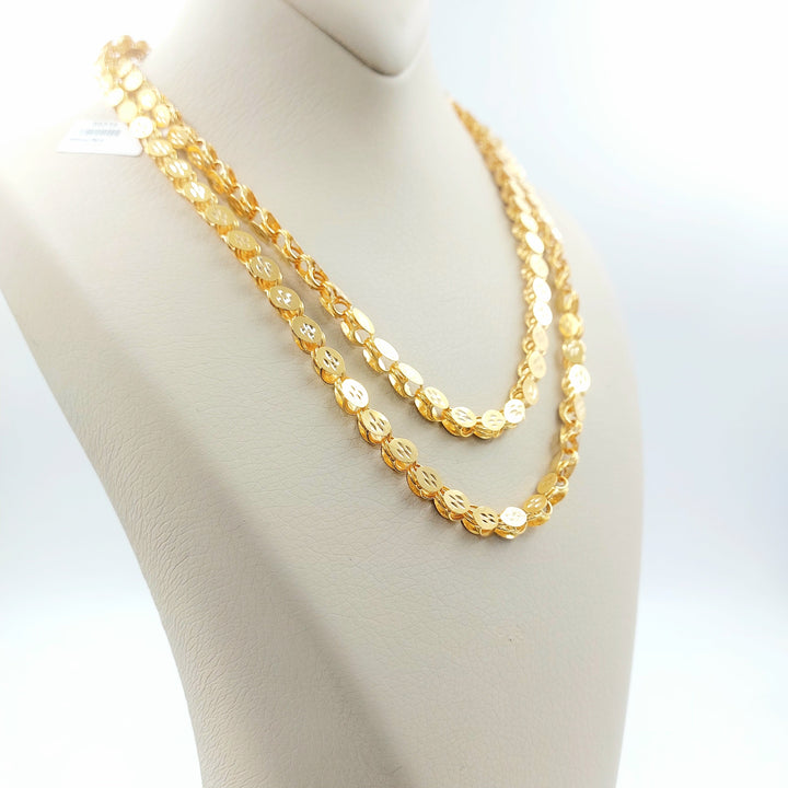 6mm Jarir Halabi Necklace Made of 21K Gold by Saeed Jewelry 