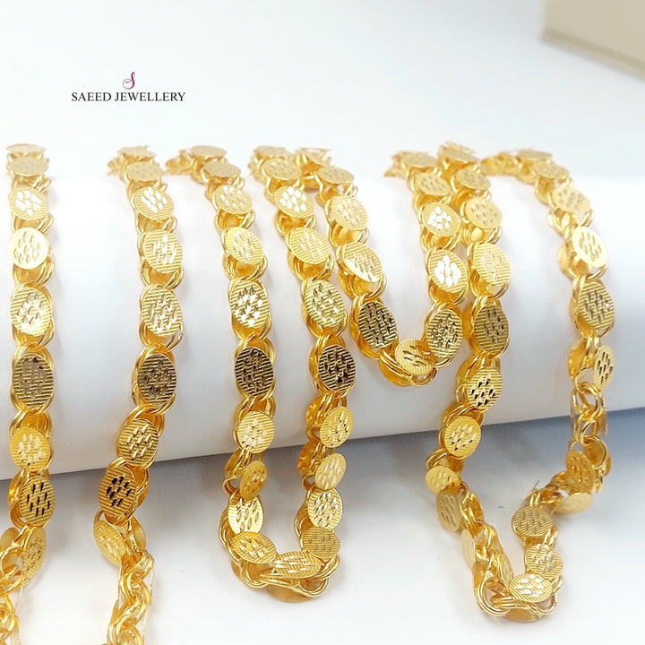 6mm Jarir Halabi Necklace Made of 21K Gold by Saeed Jewelry 